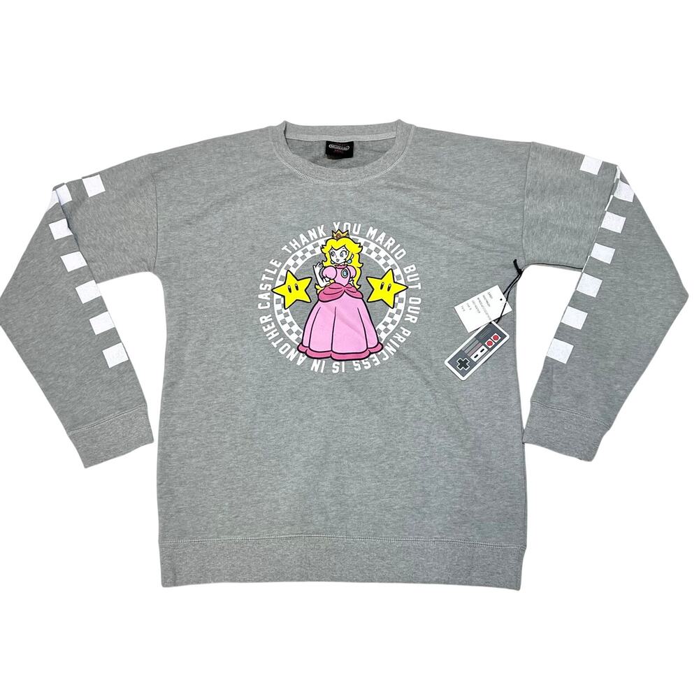 Vans x Nintendo Princess Peach Fleece Sweatshirt Grey Small Super Mario New - Picture 4 of 13